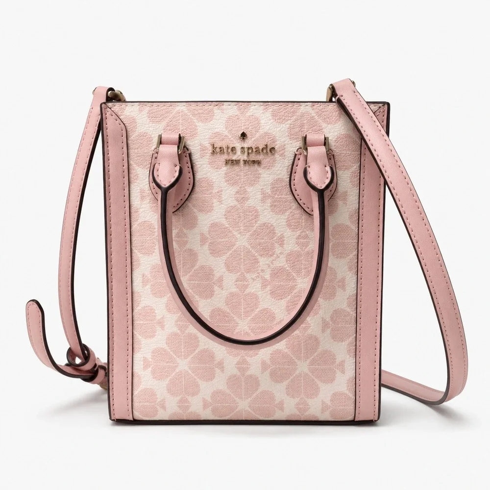 Kate Spade Spade Flower Mini Tote Rose Smoke Pink Crossbody Bag K1694 NWT